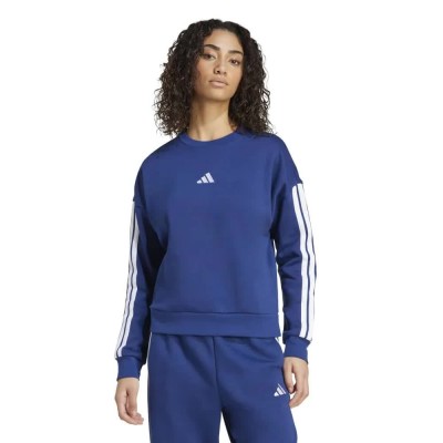 поларена,блуза,дамски,блузи,adidas,essentials,3,stripes,fleece,sweatshirt,blue,(dark,blue,white)