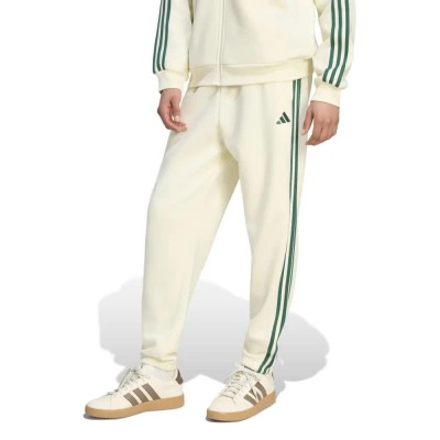 анцуг,мъжки,панталони,дамски,панталони,adidas,essentials,3,stripes,fleece,tapered,cuffed,joggers,white,(ivory,collegiate,green)