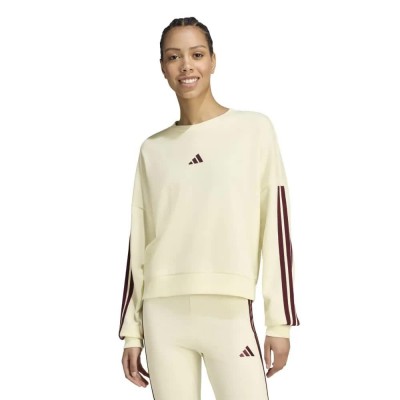 блуза,дамски,блузи,adidas,essentials,3,stripes,french,terry,sweatshirt,beige,(ivory,maroon)