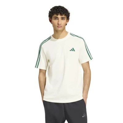 тениска,мъжки,тениски,дамски,тениски,adidas,essentials,3,stripes,single,jersey,left,chest,branded,short,sleeve,t,shirt,white,(ivory,collegiate,green)