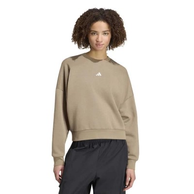 блуза,дамски,блузи,adidas,essentials,small,logo,feelcozy,sweatshirt,brown,(khaki,six,white)