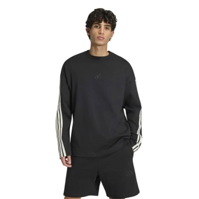 тениска,мъжки,тениски,дамски,тениски,adidas,kit,3,stripes,long,sleeve,t,shirt,black,(black,off,white)