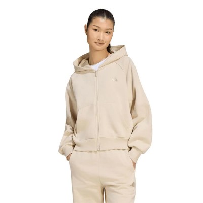 блуза,дамски,блузи,adidas,kit,small,logo,full,zip,sweatshirt,beige,(crystal,linen)