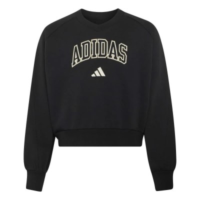 блуза,детски,блузи,adidas,seasonals,collegiate,typography,v,neck,sweatshirt,black,(black,off,white)