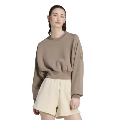 блуза,дамски,блузи,adidas,soft,lux,all,szn,loose,sweatshirt,grey,(khaki,six)
