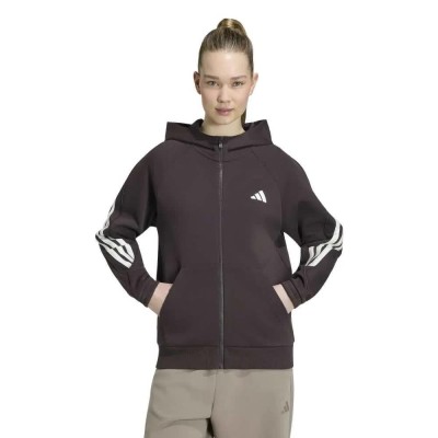 блуза,дамски,блузи,adidas,stadium,3,stripes,full,zip,sweatshirt,black,(aurora,coffee)