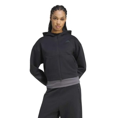 блуза,дамски,блузи,adidas,z.n.e,cropped,full,zip,sweatshirt,black,(black)