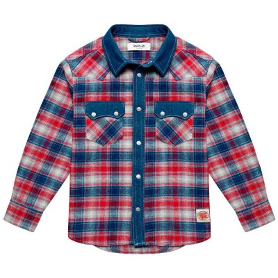 карирана,риза,дамски,ризи,мъжки,ризи,replay,sb91if.000.724ckw,long,sleeve,shirt,blue,(check,blue,red,white)