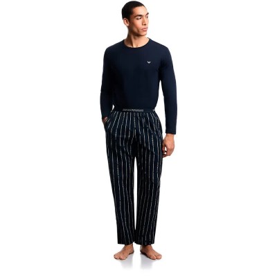 пижама,мъжки,пижами,emporio,armani,em000614,af25043,long,sleeve,pyjama,blue,(blue,stripe,eagle,blue)