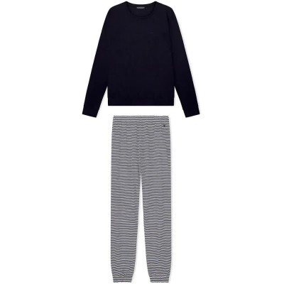 пижама,дамски,пижами,emporio,armani,ew004791,af25585,long,sleeve,pyjama,blue,(marine,cream,white,strip)