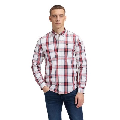 риза,с,дълъг,ръкав,дамски,ризи,мъжки,ризи,lee,button,down,regular,fit,long,sleeve,shirt,red,(ecru)