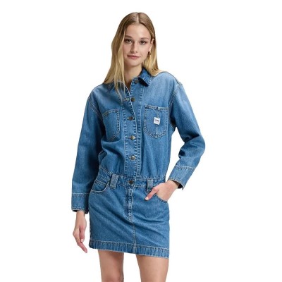 рокля,дамски,поли,и,рокли,lee,chore,regular,fit,short,dress,blue,(snow,lodge)