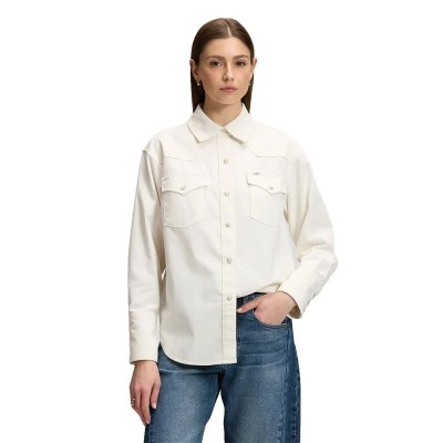 риза,с,дълъг,ръкав,дамски,ризи,мъжки,ризи,lee,essential,western,relaxed,fit,long,sleeve,shirt,white,(ecru)
