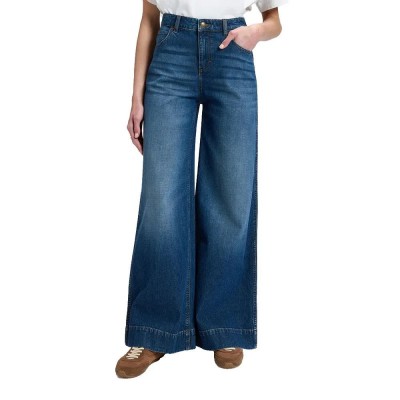 дънки,мъжки,панталони,дамски,панталони,lee,extreme,stella,wide,leg,high,waist,jeans,blue,(brash,blue)