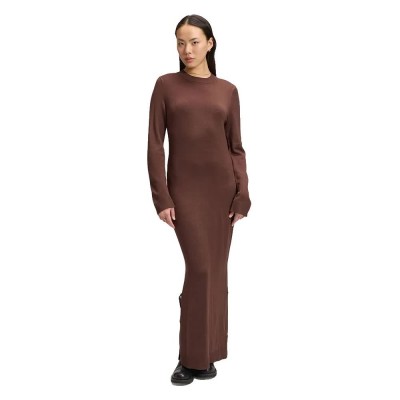 рокля,дамски,поли,и,рокли,lee,knitted,maxi,regular,fit,long,sleeve,long,dress,brown,(shaved,chocolate)