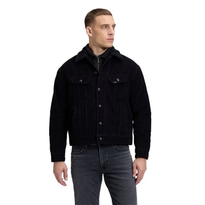 яке,мъжки,якета,дамски,якета,и,палта,lee,sherpa,relaxed,fit,denim,jacket,black,(black)
