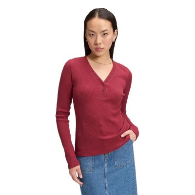 тениска,мъжки,тениски,дамски,тениски,lee,waffle,henley,slim,fit,long,sleeve,t,shirt,red,(tibetan,red)