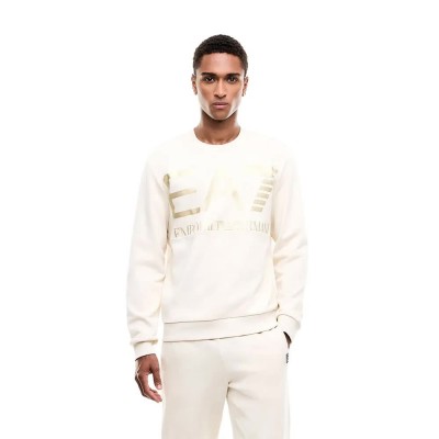 блуза,мъжки,пуловери,ea7,emporio,armani,7m002201,af27189,sweatshirt,white,(beige,logo,gold)