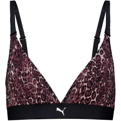 дамско,бельо,дамски,бикини,и,танкини,puma,animal,mesh,triangle,bra,purple,(black,combo)