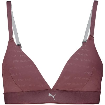 дамско,бельо,дамски,бикини,и,танкини,puma,embossed,logo,triangle,bra,purple,(rich,cocoa)