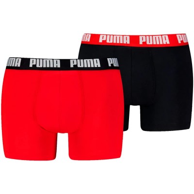 боксерки,мъжко,бельо,puma,everyday,basic,boxers,2,units,red,black,(red,black)