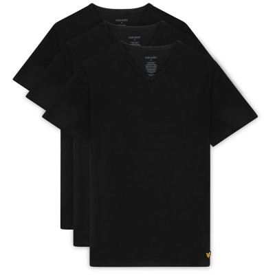 тениска,мъжки,тениски,дамски,тениски,lyle,&,scott,basic,short,sleeve,v,neck,t,shirt,3,units,black,(jet,black)