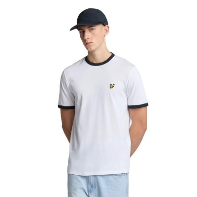 тениска,мъжки,тениски,дамски,тениски,lyle,&,scott,ringer,short,sleeve,t,shirt,white,(white,dark,navy)
