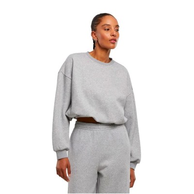 блуза,дамски,блузи,urban,classics,gathered,cropped,sweatshirt,grey,(heather,grey)