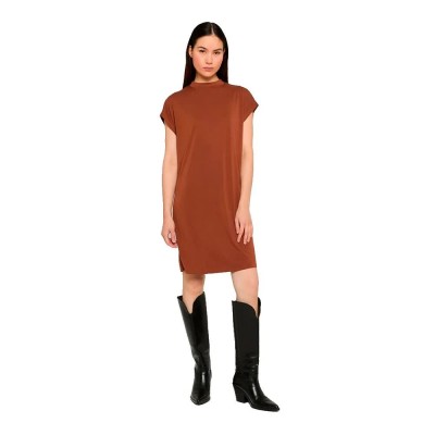 рокля,дамски,поли,и,рокли,urban,classics,tb2598,short,sleeve,short,dress,brown,(cinnamon,brown)