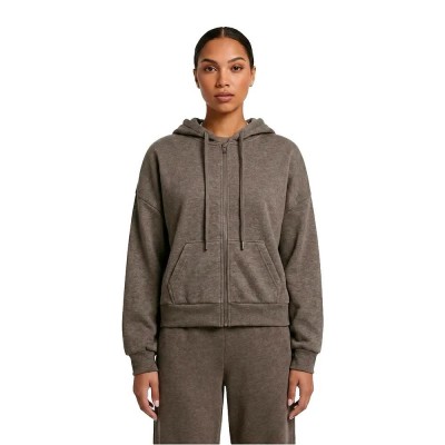 блуза,дамски,блузи,urban,classics,tb8106,full,zip,sweatshirt,brown,(brown,melange)