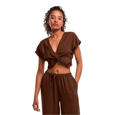 фланелка,с,къс,ръкав,дамски,топове,urban,classics,tb8277,short,sleeve,top,brown,(cinnamon,brown)