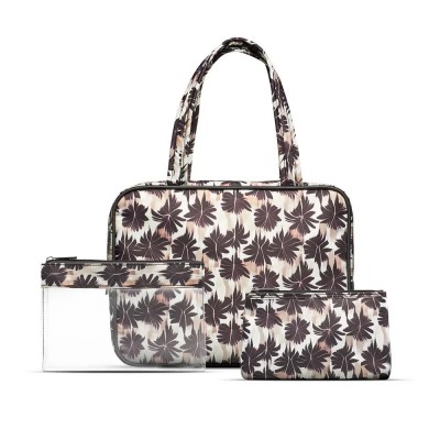 специфични,козметични,продукти,gillian,jones,3,piece,set,palm,print,beauty,accessories,set,brown,(green,multicolor)