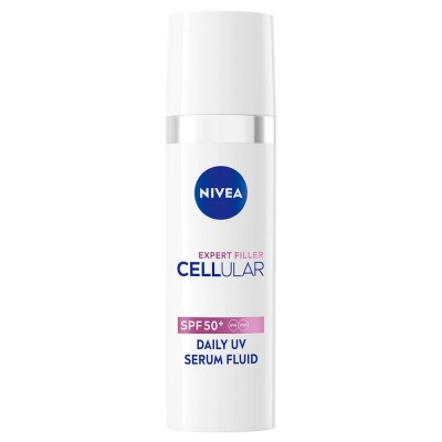козметика,за,защита,от,слънце,nivea,cellular,daily,uv,fluid,spf50,30,ml,sunscreen,clear,(white,silver)
