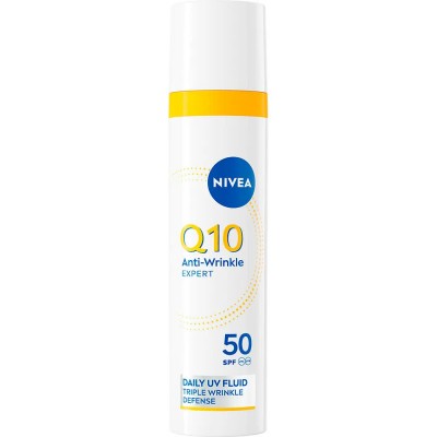 козметика,за,защита,от,слънце,nivea,q10,anti,wrinkle,expert,daily,uv,fluid,spf50,40,ml,sunscreen,blue,(white,yellow)