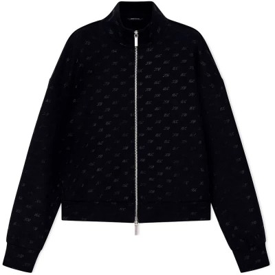 блуза,дамски,блузи,armani,exchange,xw002748,af24095,full,zip,sweatshirt,black,(black,aop)