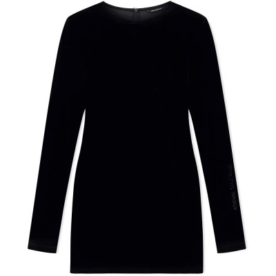рокля,дамски,поли,и,рокли,armani,exchange,xw002866,af16147,long,sleeve,short,dress,black,(black)