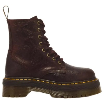 обувки,дамски,боти,мъжки,боти,dr,martens,jadon,emboss,floral,boots,brown,(cherry,red)