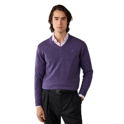 блуза,мъжки,пуловери,дамски,пуловери,hackett,hm7000288,v,neck,sweater,purple,(prince,purple)