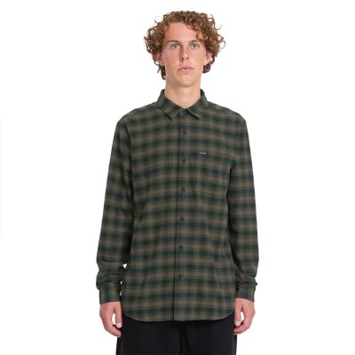 риза,с,дълъг,ръкав,дамски,ризи,мъжки,ризи,volcom,caden,plaid,long,sleeve,shirt,green,(wintermoss)