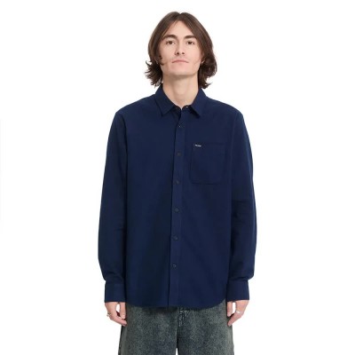 риза,с,дълъг,ръкав,дамски,ризи,мъжки,ризи,volcom,caden,solid,long,sleeve,shirt,blue,(marine)