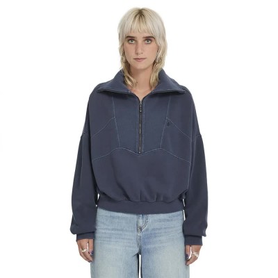 блуза,дамски,блузи,volcom,reetrocity,quarter,zip,sweatshirt,blue,(storm,blue)