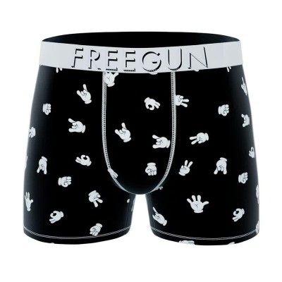 боксерки,мъжко,бельо,freegun,hamburger,boxers,black,(white,black)