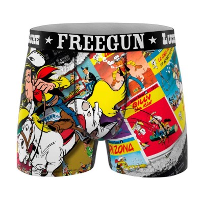 боксерки,мъжко,бельо,freegun,lucky,luke,cowboy,cover,boxers,multicolor,(white,black)