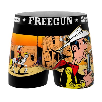 боксерки,мъжко,бельо,freegun,lucky,luke,shoot,disparant,boxers,multicolor,(white,black)