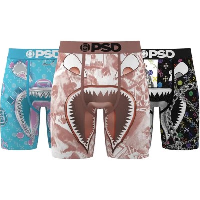 боксерки,мъжко,бельо,psd,warface,chrome,boxers,3,units,multicolor,(blue,white,brown)
