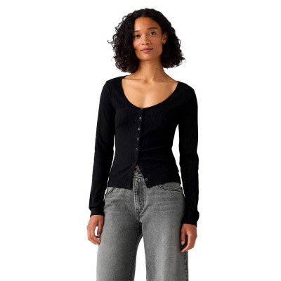 тениска,мъжки,тениски,дамски,тениски,levi´s,®,austen,button,long,sleeve,t,shirt,black,(anthracite,night)