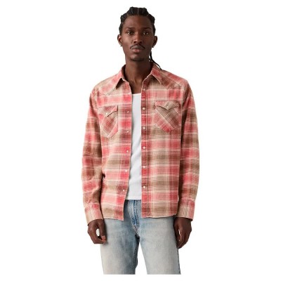 риза,с,дълъг,ръкав,дамски,ризи,мъжки,ризи,levi´s,®,barstow,western,long,sleeve,shirt,red,(woodrow,plaid,earth,red)