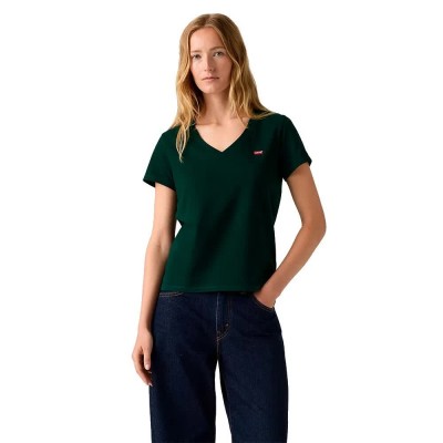 тениска,мъжки,тениски,дамски,тениски,levi´s,®,perfect,short,sleeve,v,neck,t,shirt,green,(pine,grove)