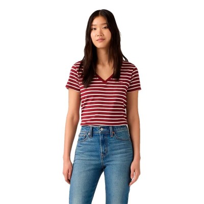 тениска,мъжки,тениски,дамски,тениски,levi´s,®,perfect,short,sleeve,v,neck,t,shirt,red,(warm,cabernet)