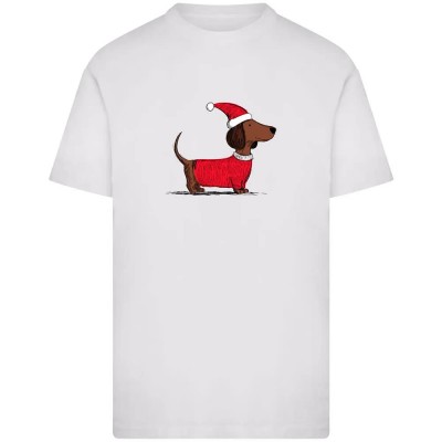тениска,мъжки,тениски,дамски,тениски,mister,tee,christmas,dackel,short,sleeve,t,shirt,white,(white)